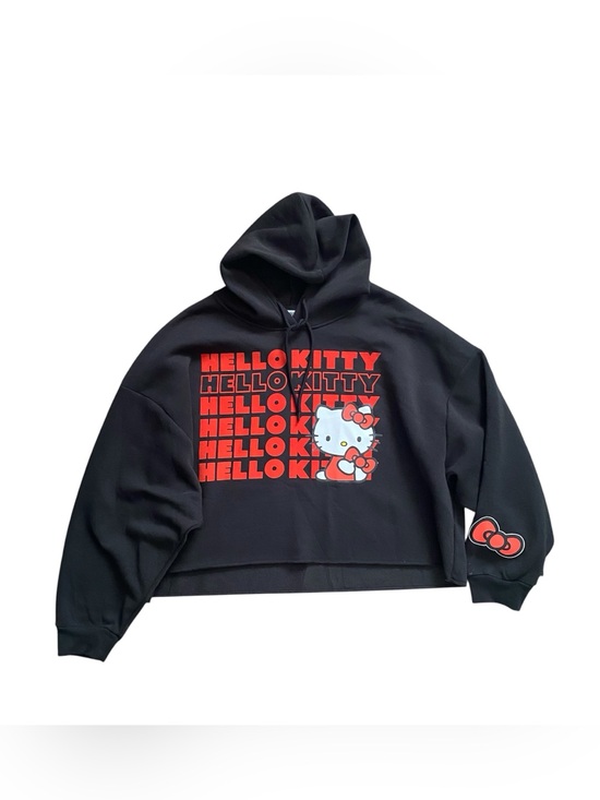 Hello Kitty Tops - Hello Kitty Cropped Hoodie Pullover Sweatshirt Women’s XL Black